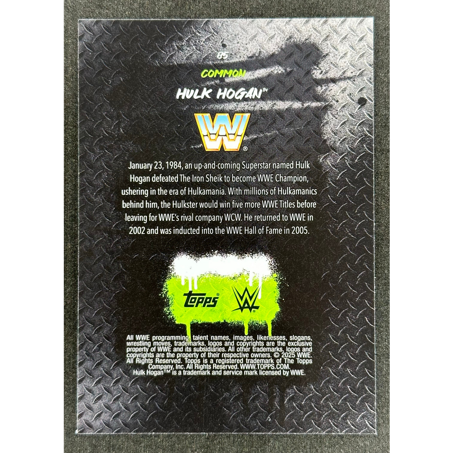 Hulk Hogan 2025 Finest 170/199 Common #85