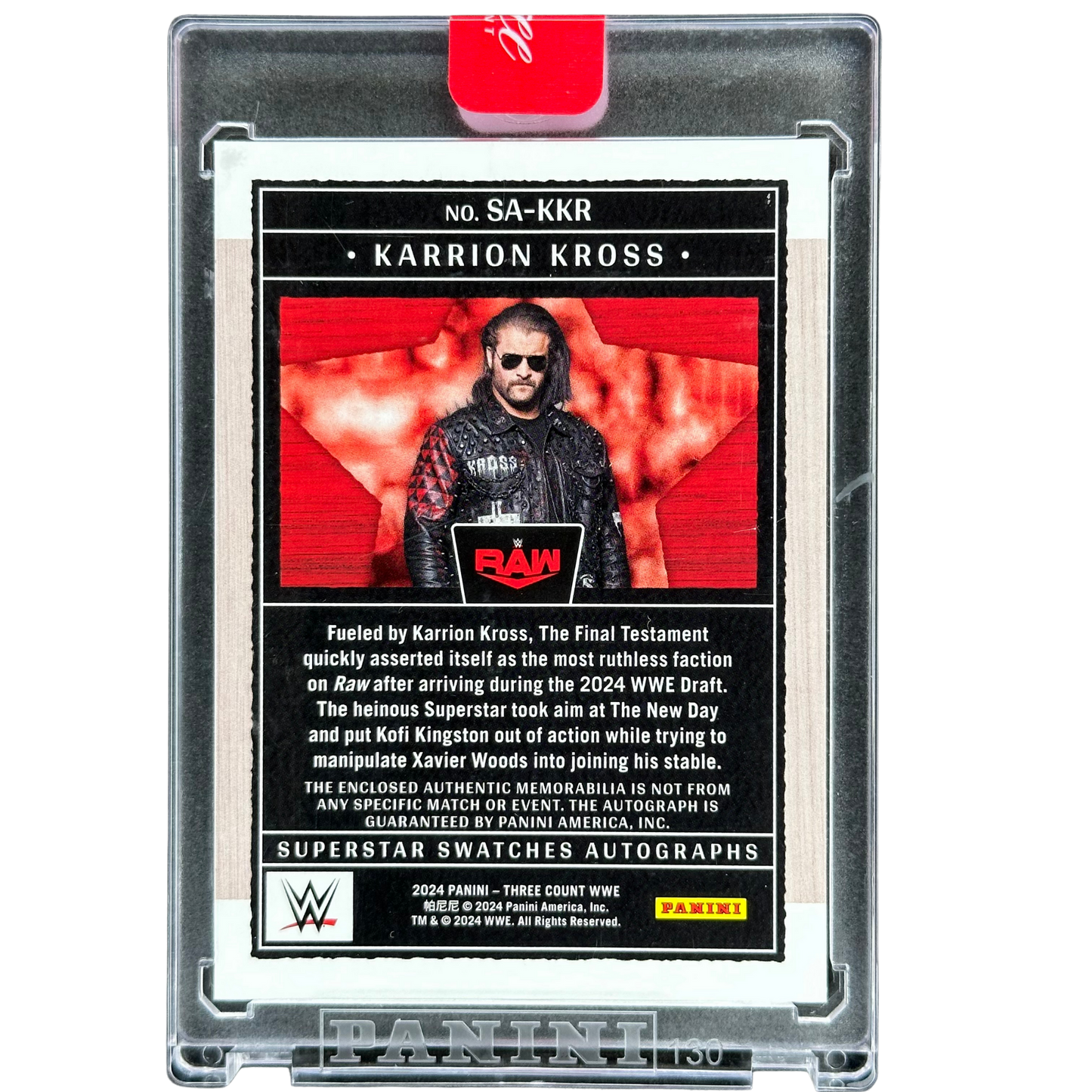 Karrion Kross 2024 Three Count Memorabilia Auto 74/99 #SA-KKR