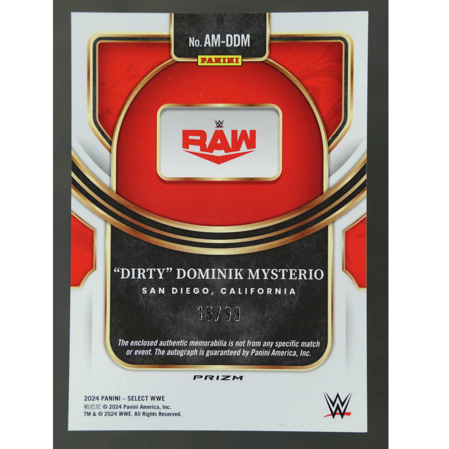 "Dirty" Dominik Mysterio 2024 Select Memorabilia Auto 15/99 #AM-DDM