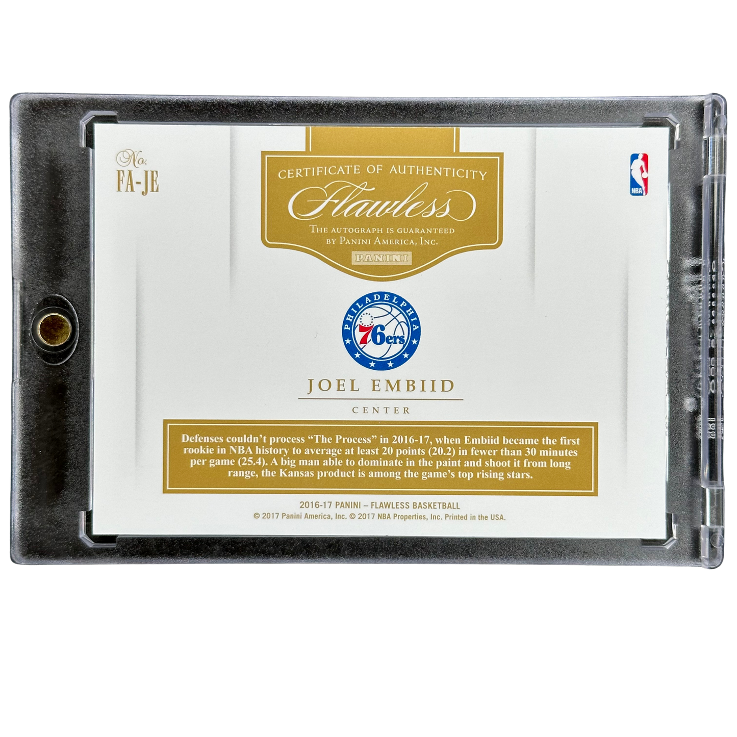 Joel Embiid 2016 Flawless Auto 2/10 #FA-JE