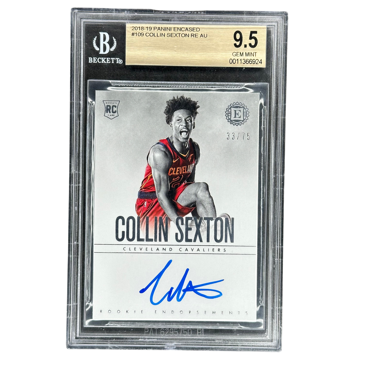 Collin Sexton 2019 Encased RC Rookie Card Auto 33/75 BGS 9.5 #109