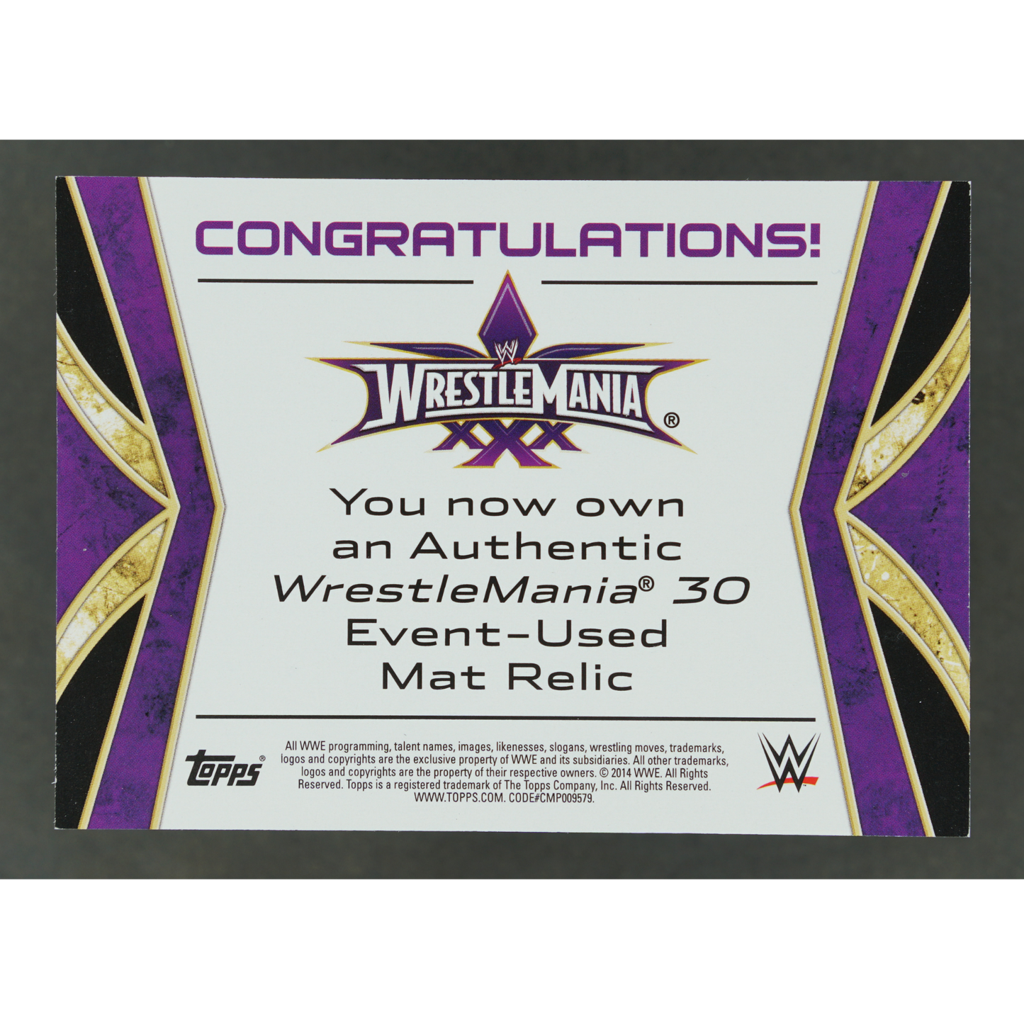Bray Wyatt 2014 Wrestlemania 30 Mat Relic