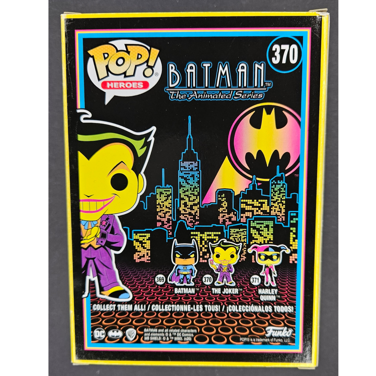The Joker Funko Pop! Heroes DC Batman the Animated series #370 Special Edition Black Light Glow