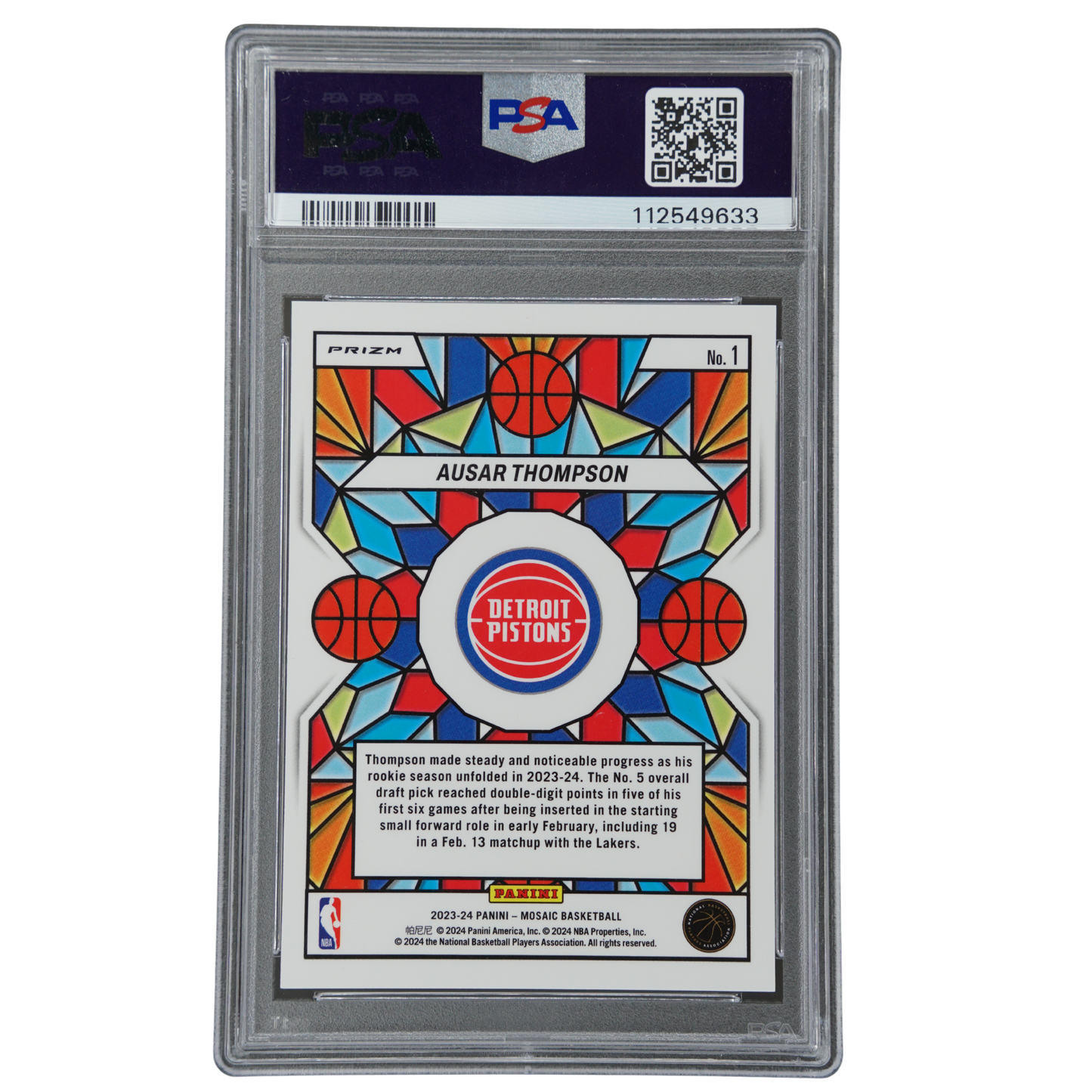 Ausar Thompson 2023 Mosaic RC Stained Glass PSA 10 #1