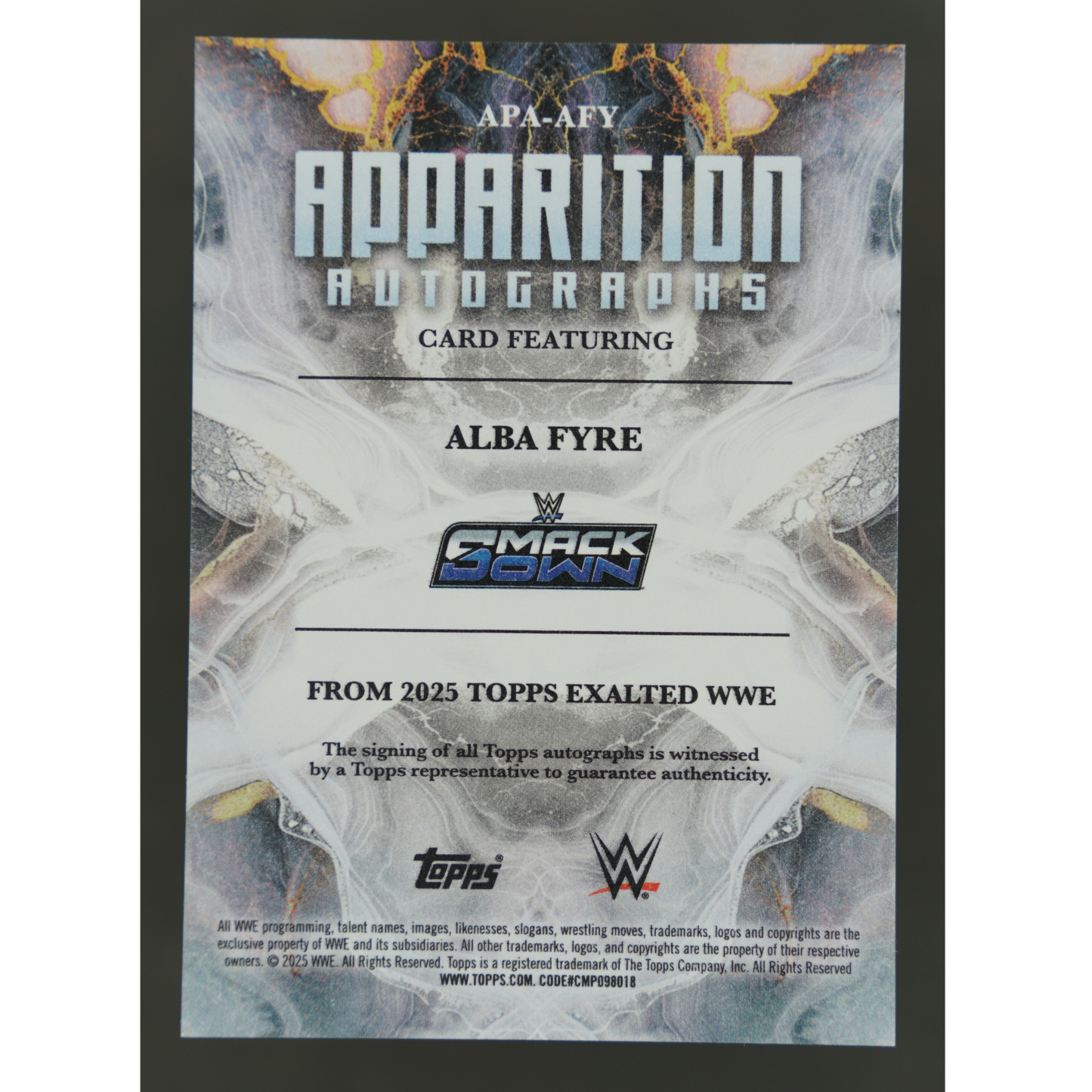 Alba Fyre 2025 Exalted Apparition Auto #APA-AFY