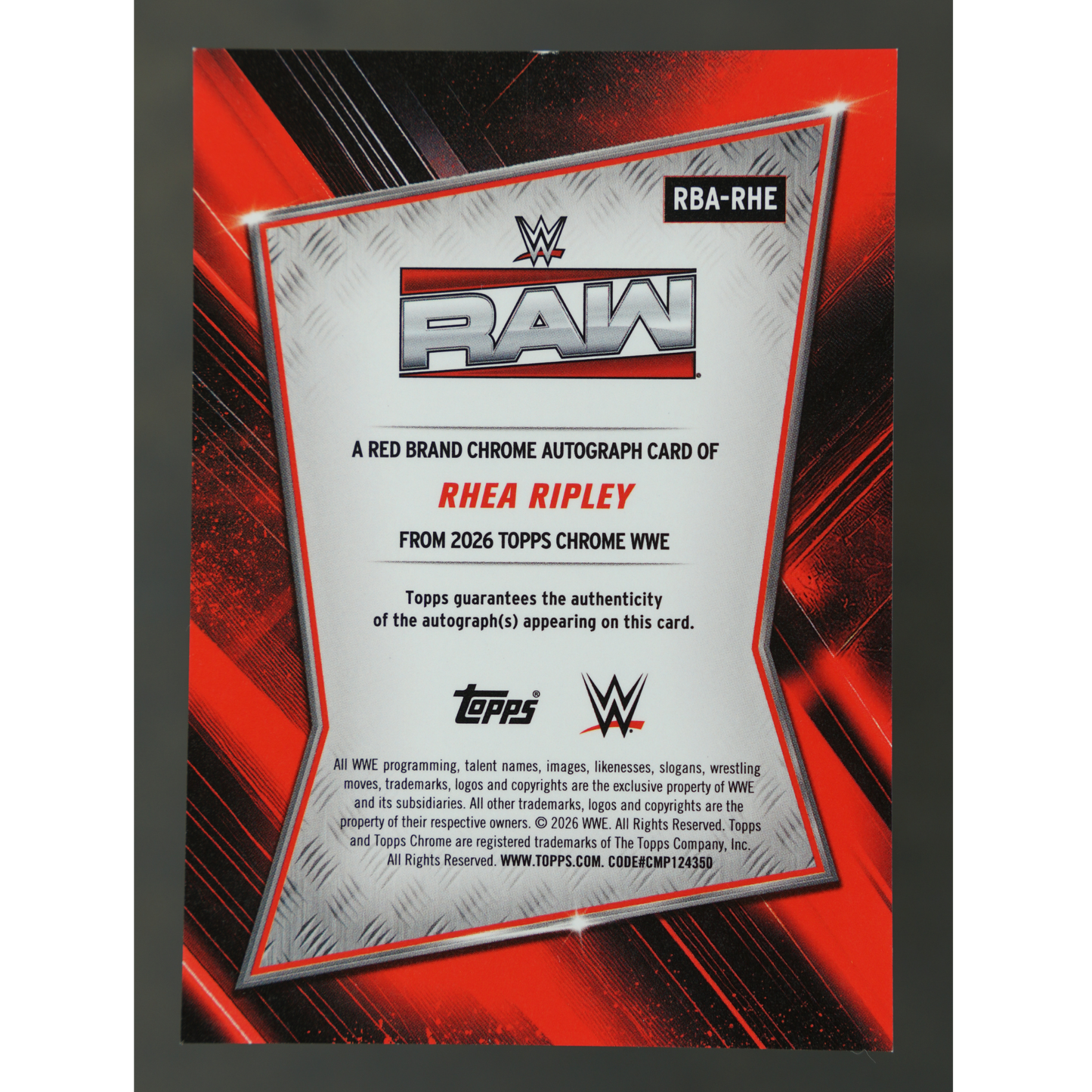 Rhea Ripley 2026 Chrome Red Brand Auto 90/150 #RBA-RHE