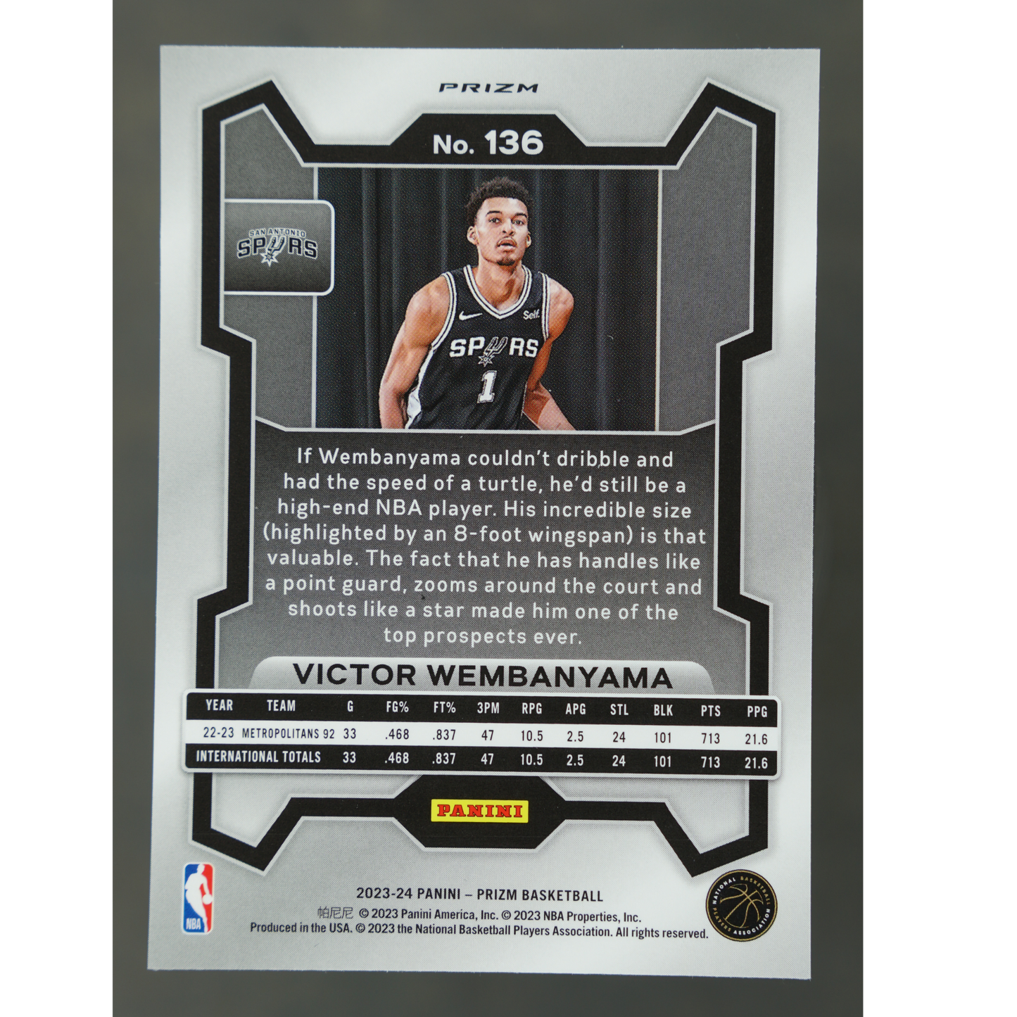Victor Wembanyama 2023 Prizm Pink Ice RC #136