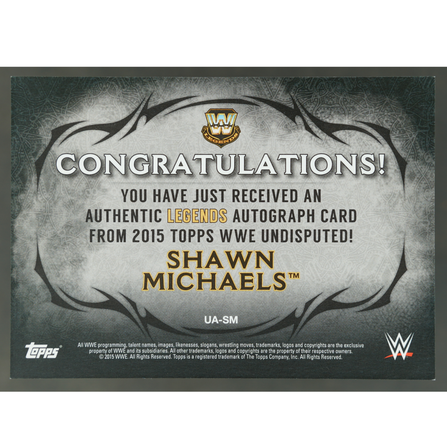 Shawn Michaels 2015 Undisputed Legend Auto #UA-SM