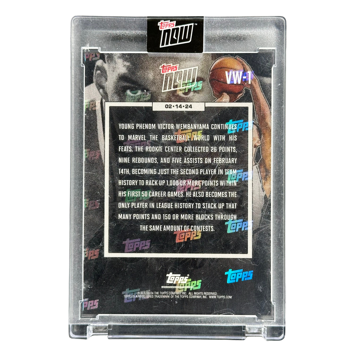 Victor Wembanyama 2024 Topps Now 1000 Point RC Rookie Card #VW-1