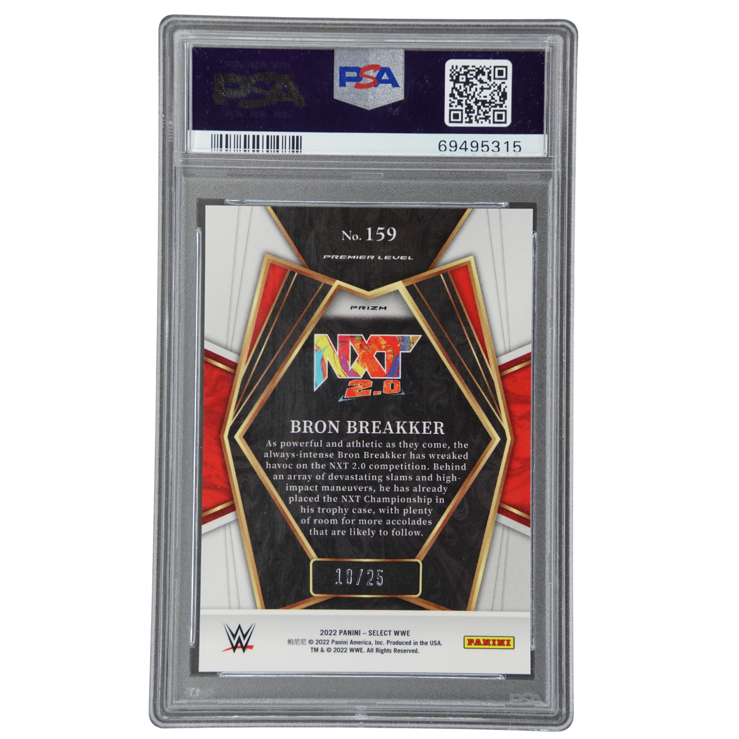Bron Breakker 2022 Select Tie Dye RC 18/25 PSA 10 #159