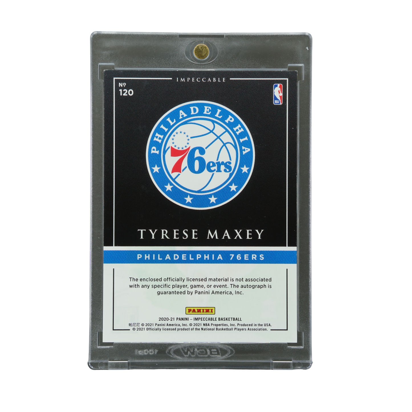 Tyrese Maxey 2020 Impeccable Elegance Jersey Auto RC 82/99 #120