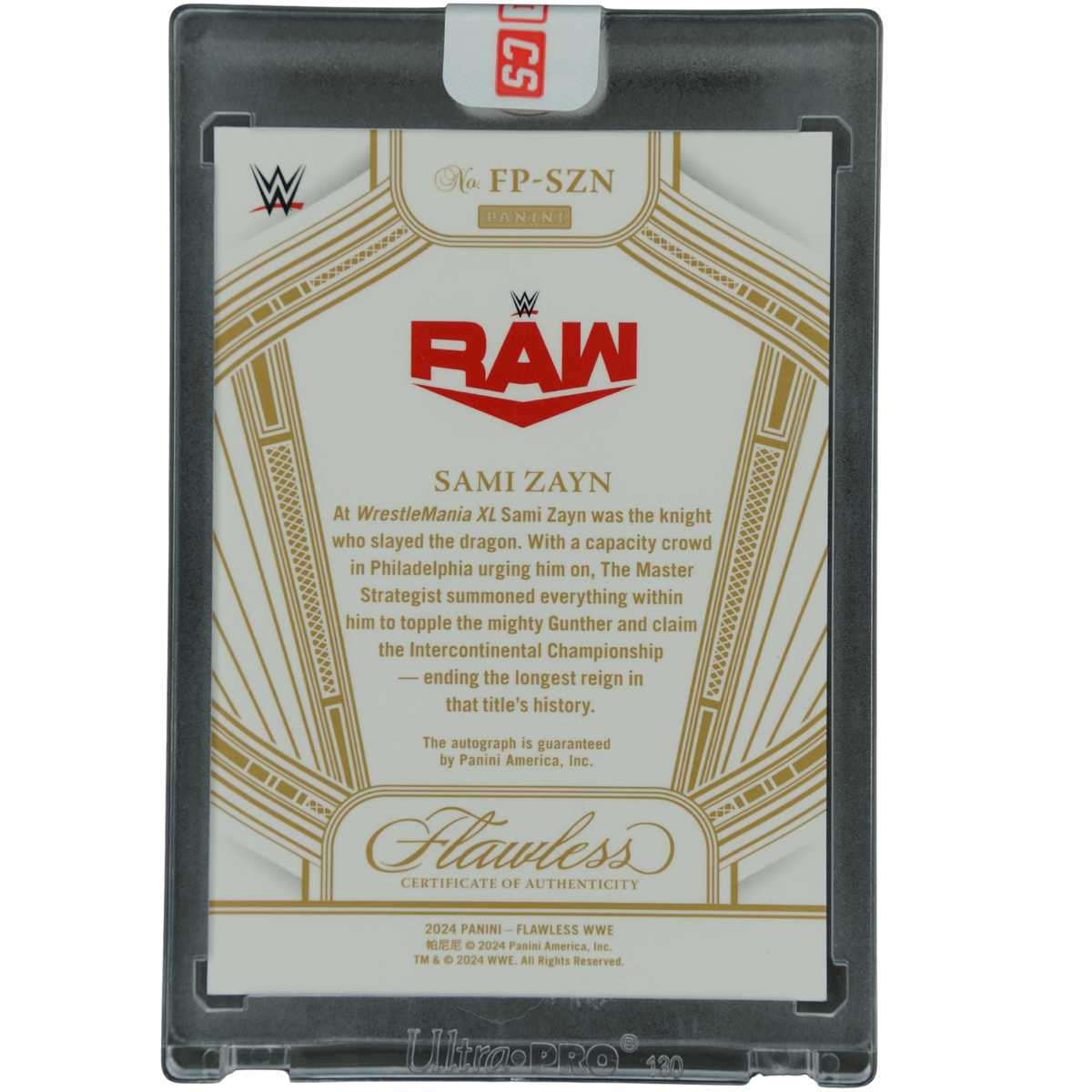 Sami Zayn 2024 Flawless Performances Auto 17/20 #FP-SZN