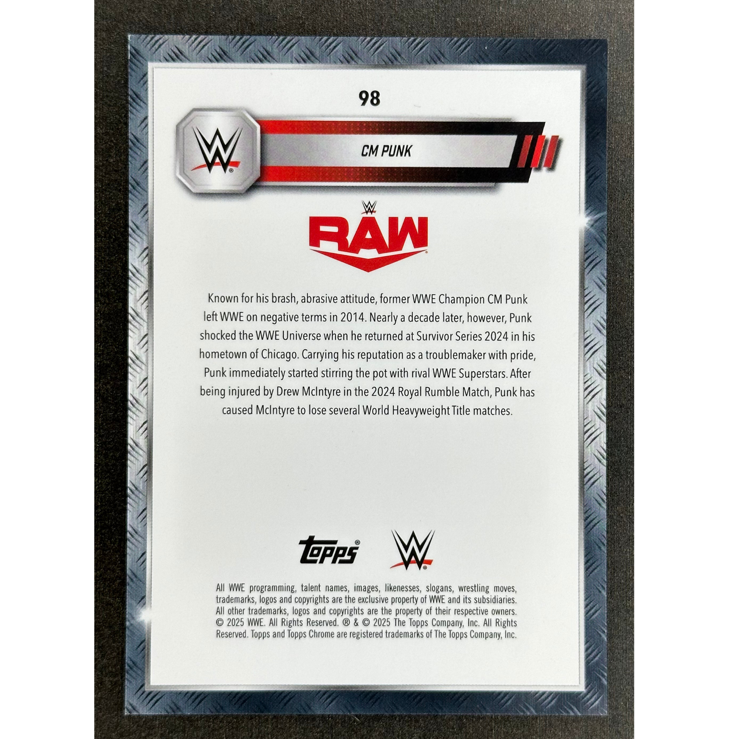 CM Punk 2025 Chrome 15/25 #98