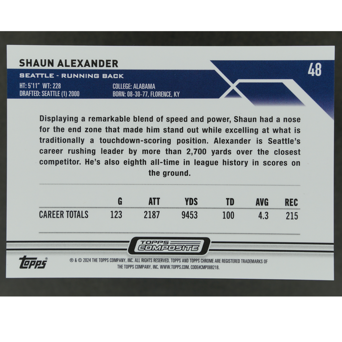 Shaun Alexander 2024 Chrome 3/5 #48