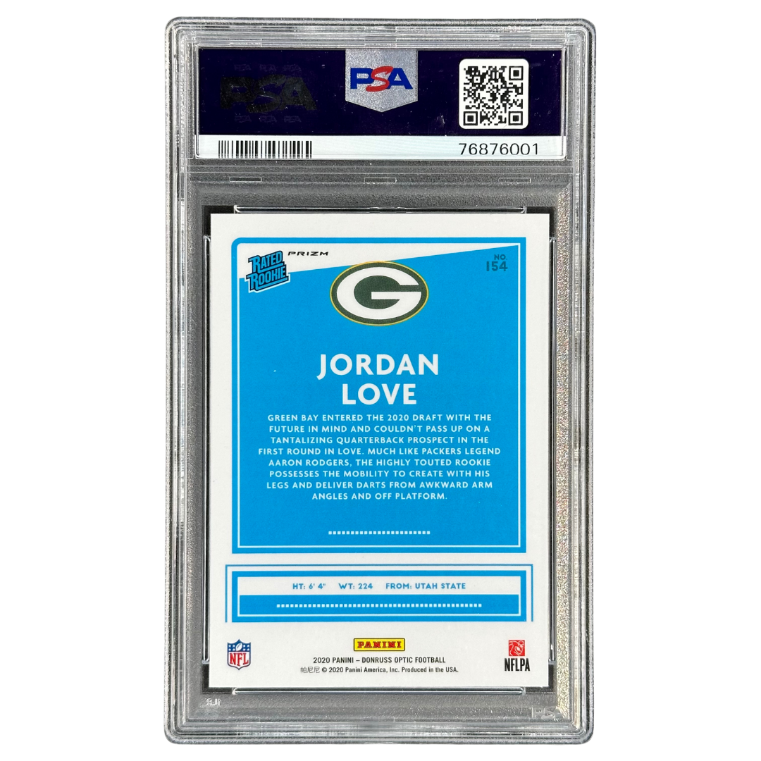 Jordan Love 2020 Optic Holo RC Rookie Card PSA 10 #154