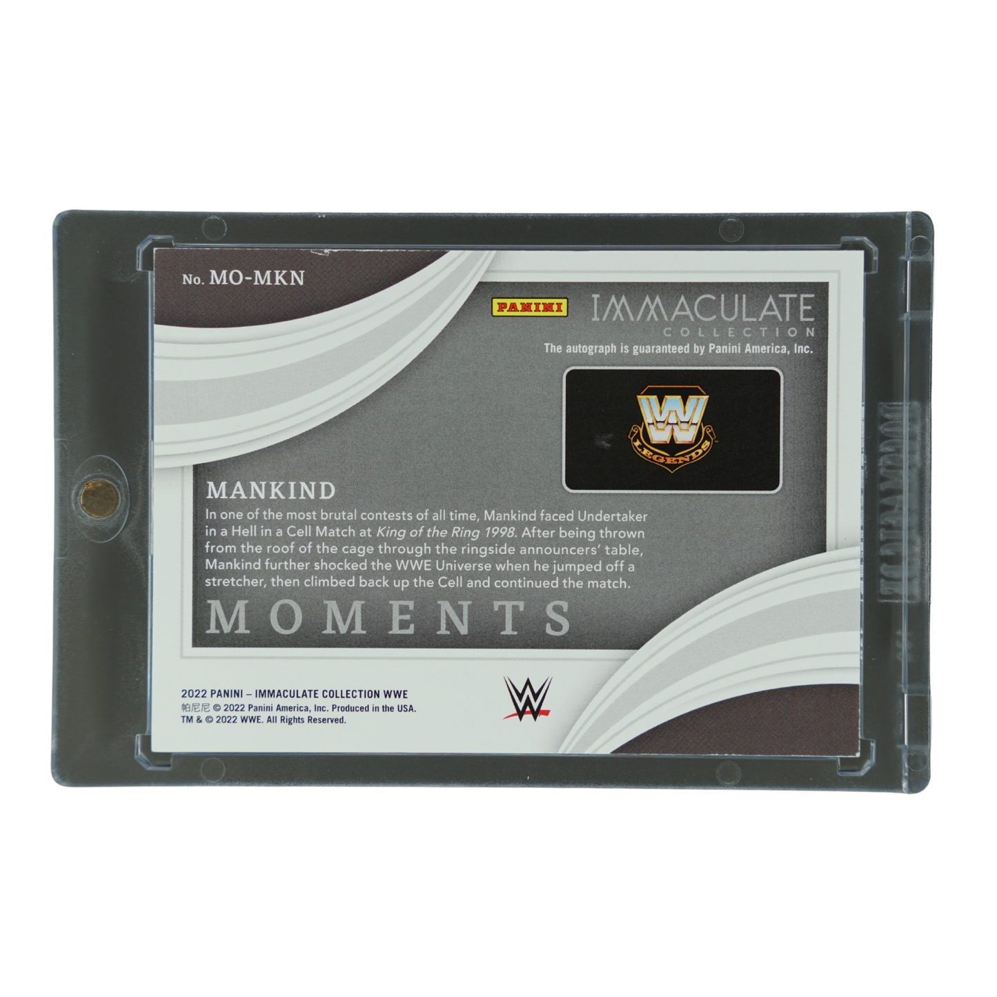 Mankind 2022 Immaculate Moments Auto 75/75 #MO-MKN