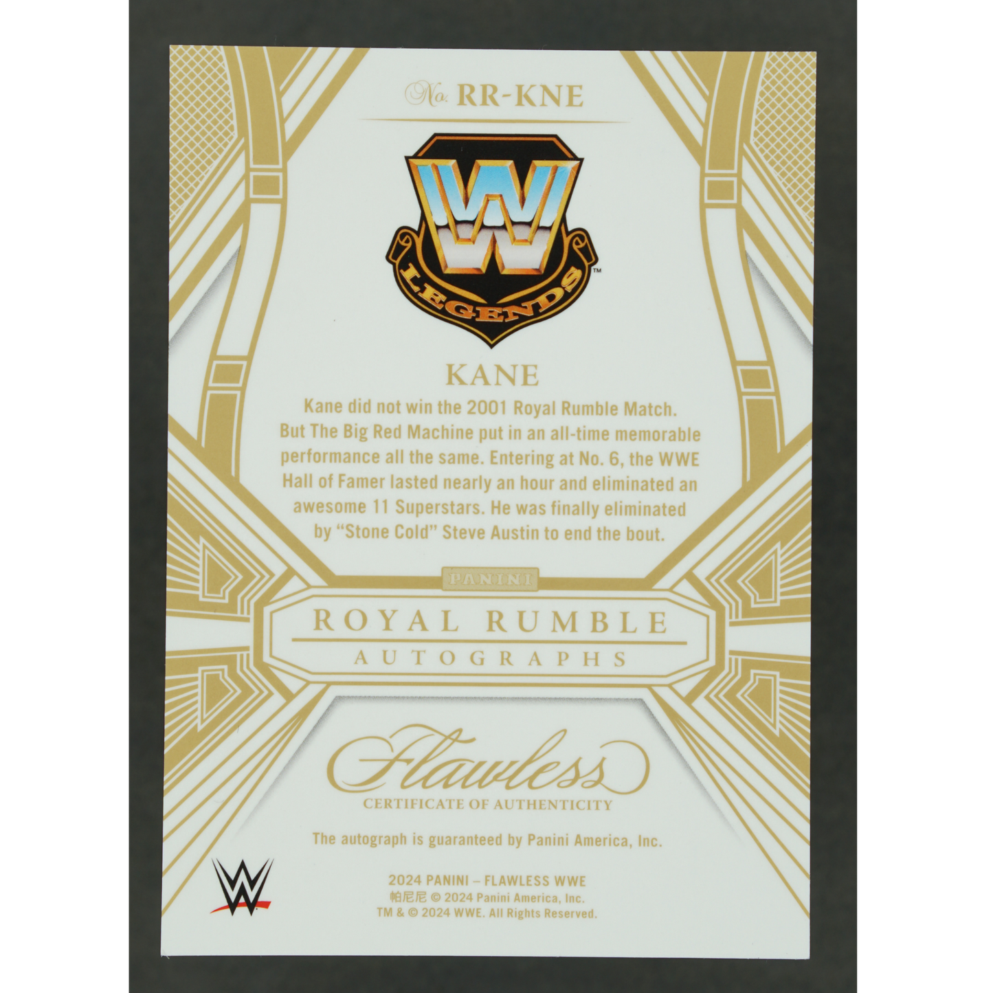 Kane 2024 Flawless Royal Rumble Auto 16/20 #RR-KNE
