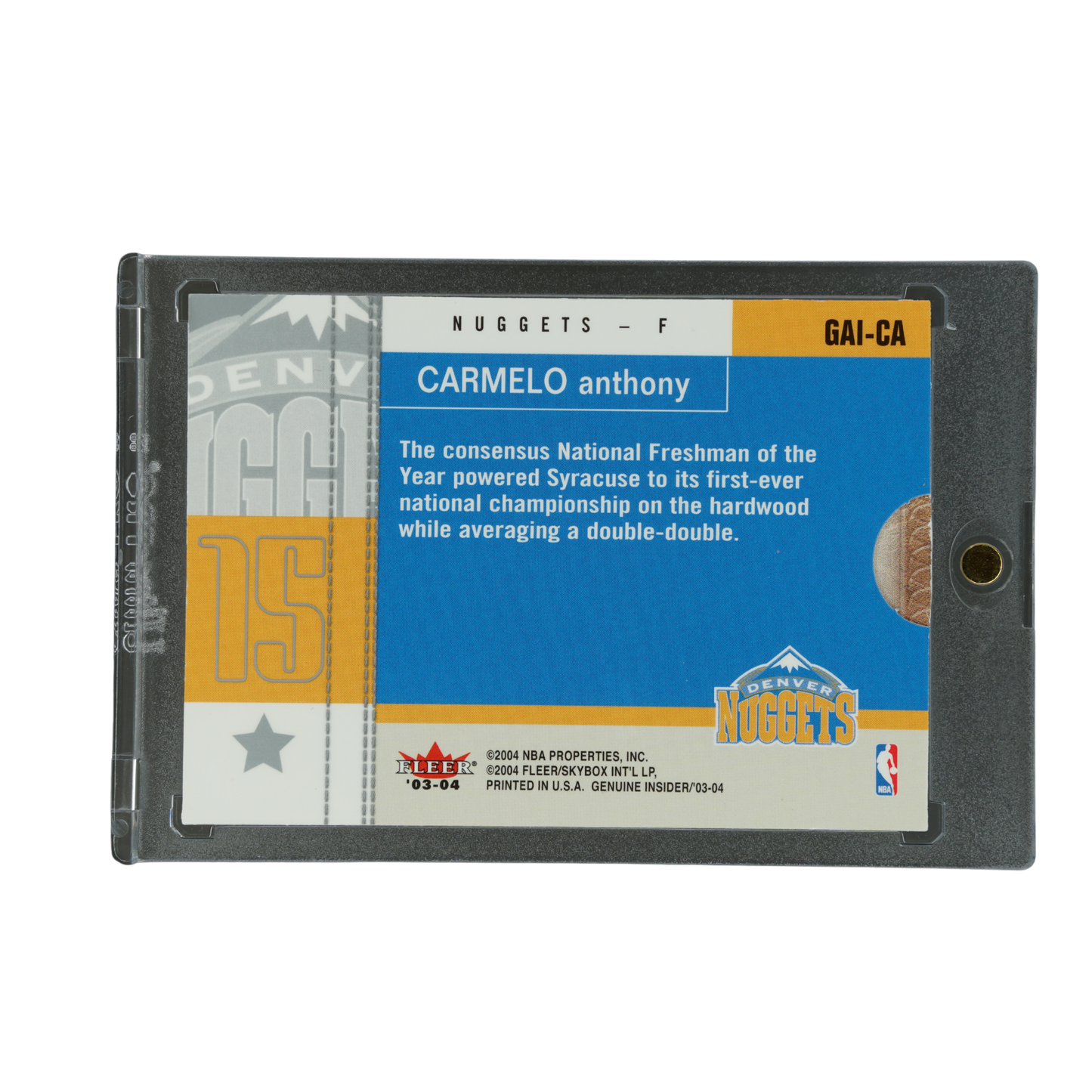 Carmelo Anthony 2003-04 Fleer RC Genuine Autograph Insider #GAI-CA