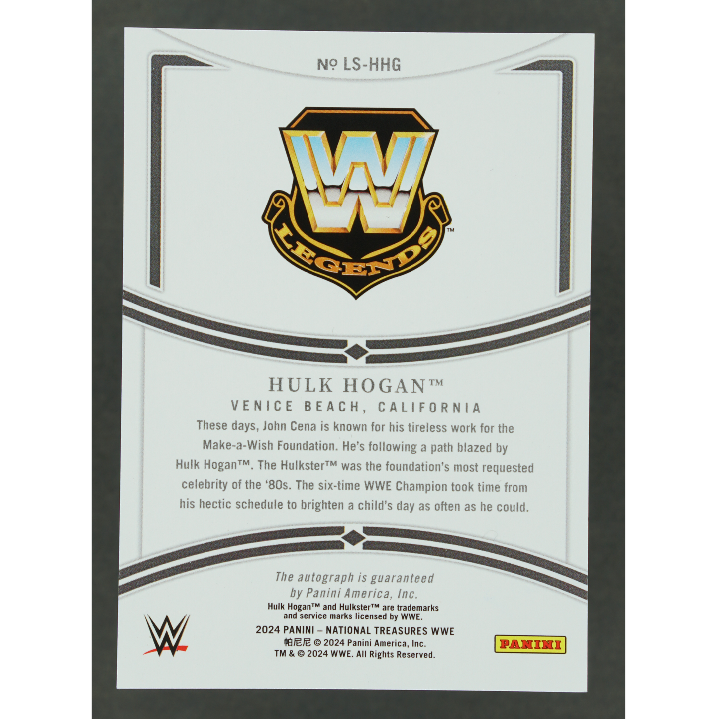 Hulk Hogan 2024 National Treasures Auto 53/99 #LS-HHG