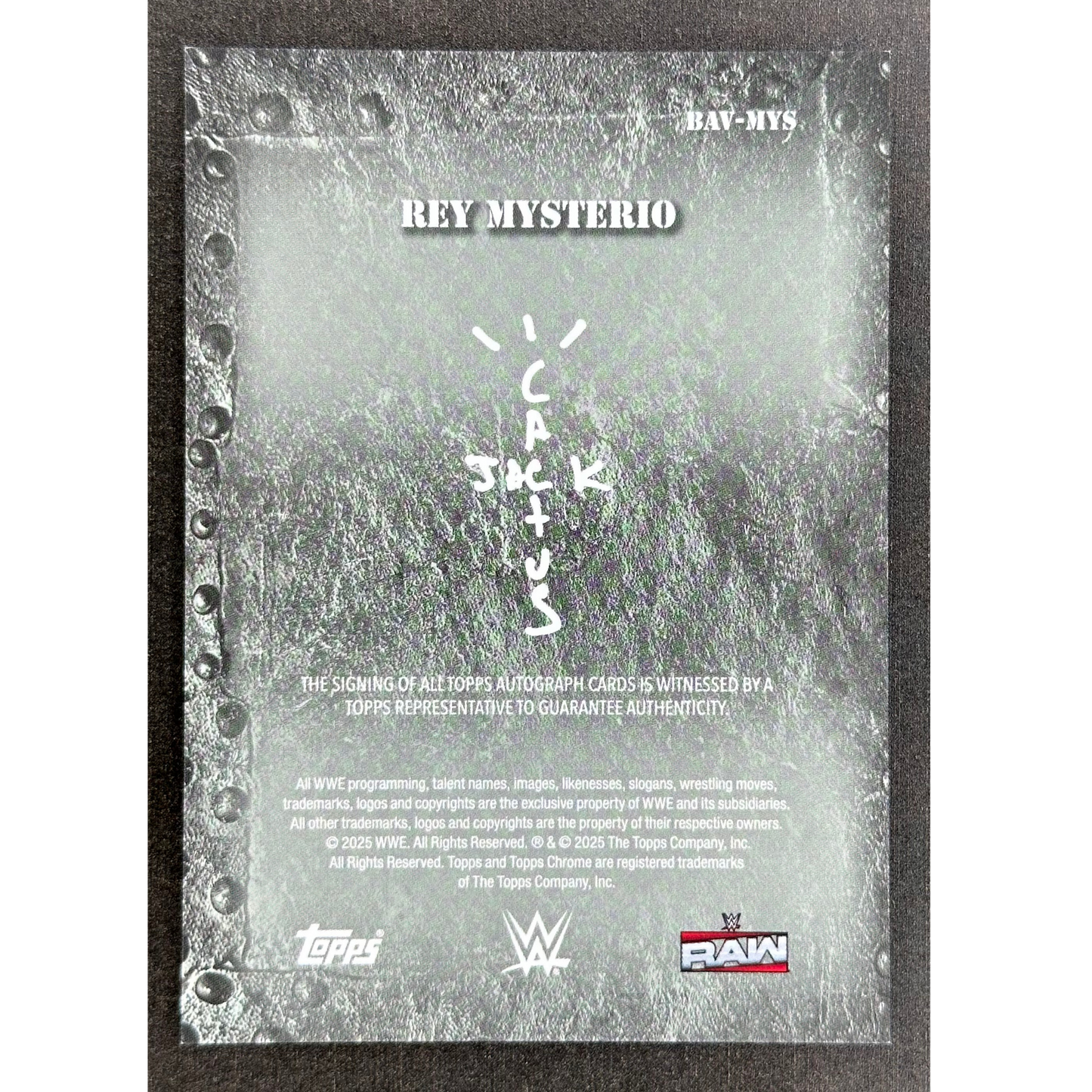 Rey Mysterio 2025 Cactus Jack Auto #BAV-MYS