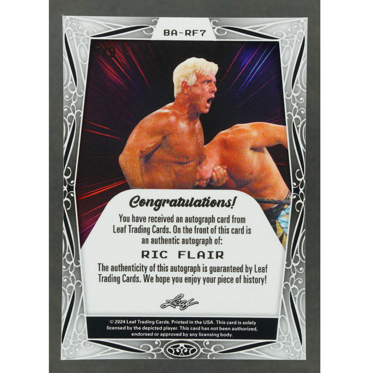Ric Flair 2024 Leaf Metal Auto 7/9 #BA-RF7