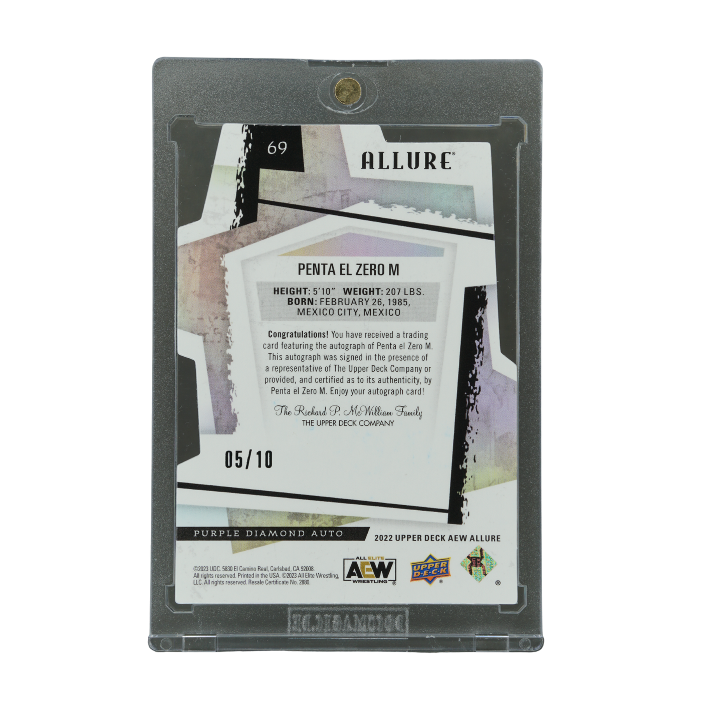 Penta El Zero M 2022 AEW Allure Auto Die-Cut 5/10 #69