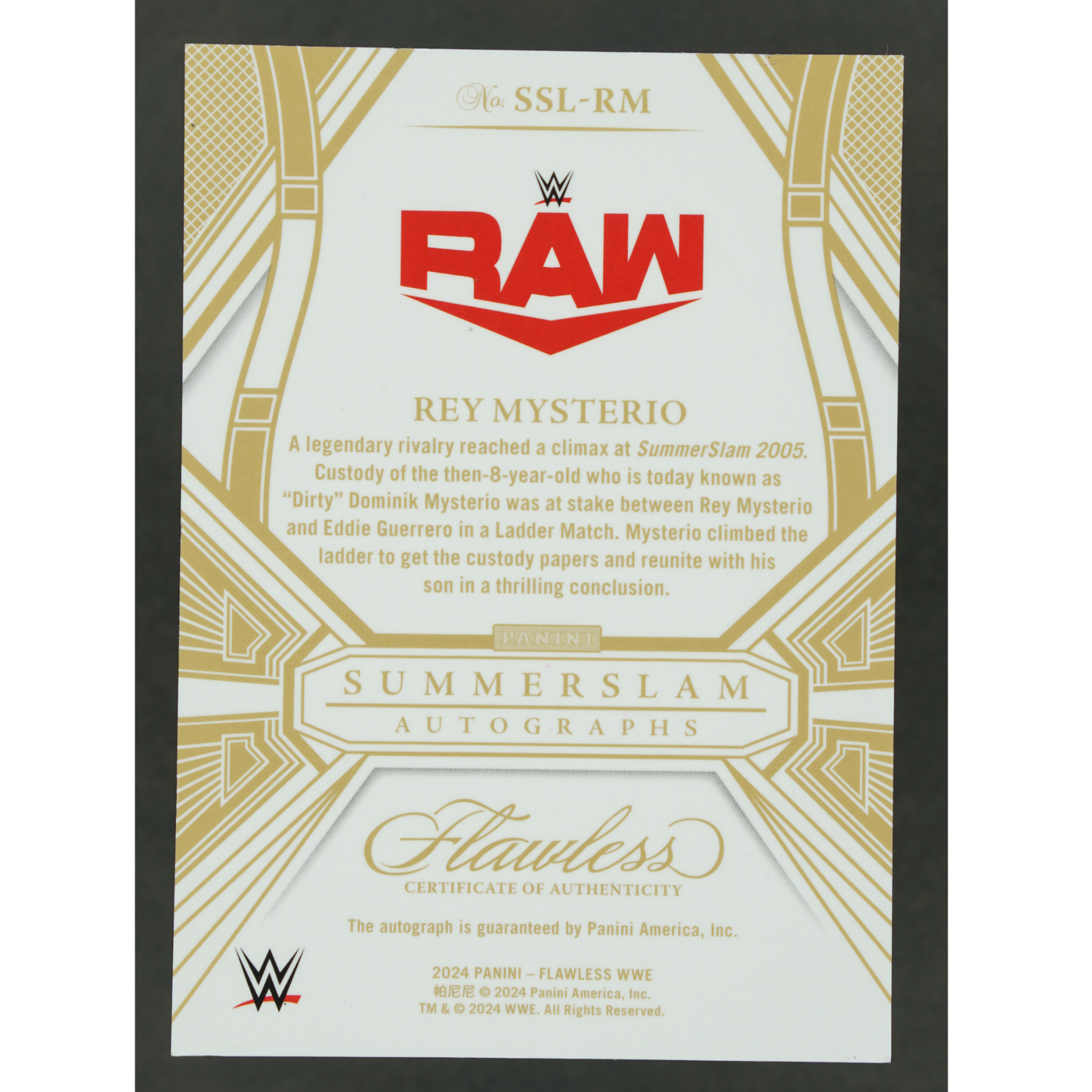 Rey Mysterio 2024 Flawless Summerslam Auto 24/25 #SSL-RM