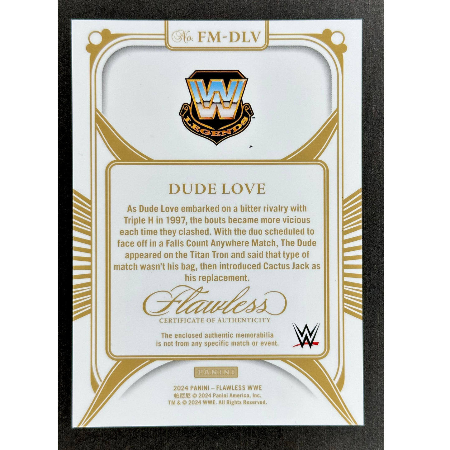 Dude Love 2024 Flawless Patch 4/15 #FM-DLV