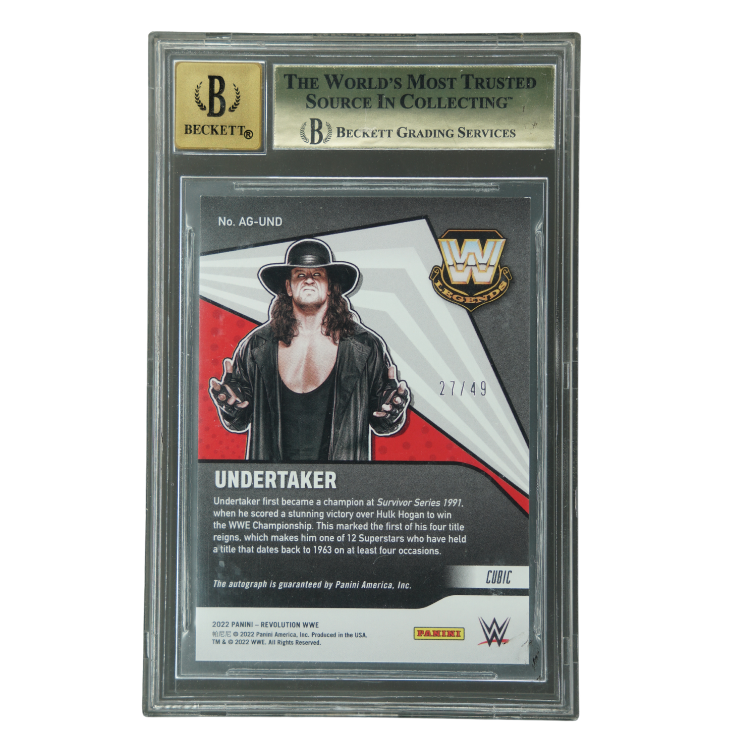 Undertaker 2022 Revolution Cubic Auto 27/49 BGS 9.5 #38