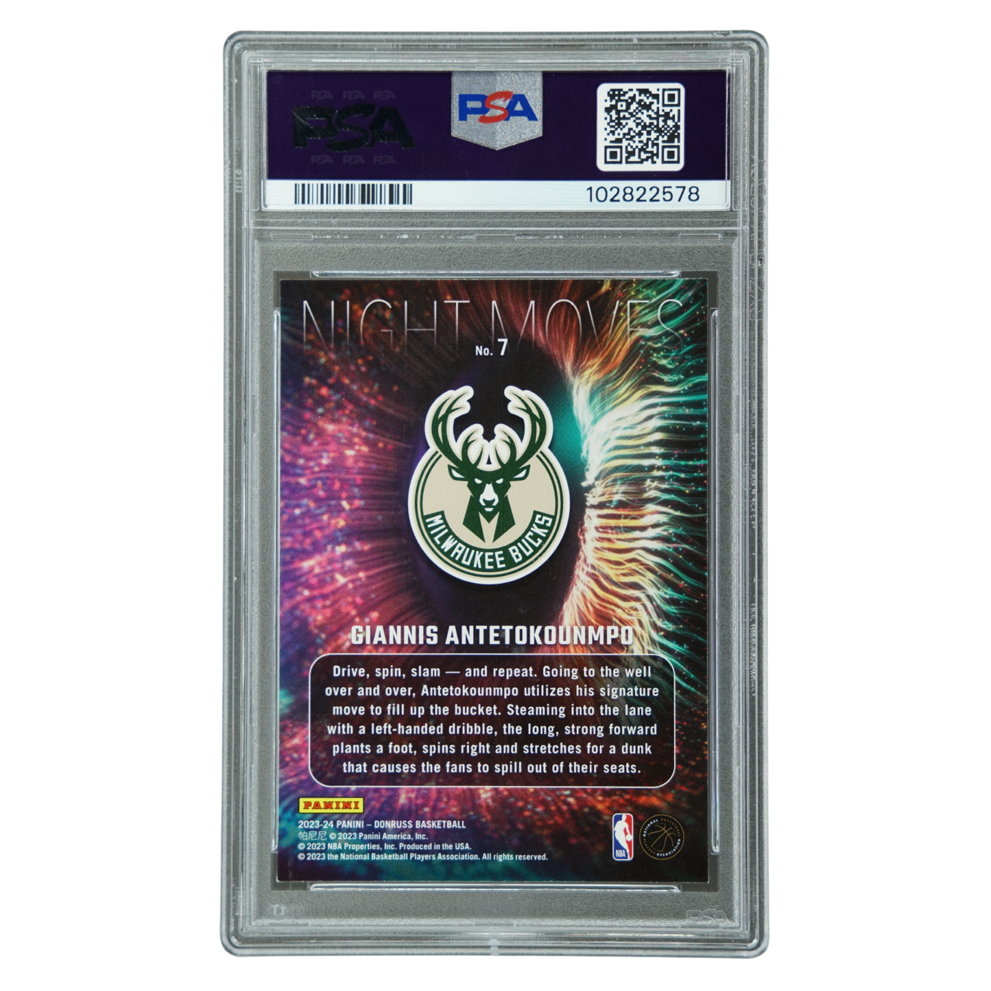 Giannis Antetokounmpo 2023 Donruss Night Moves PSA 9 #7