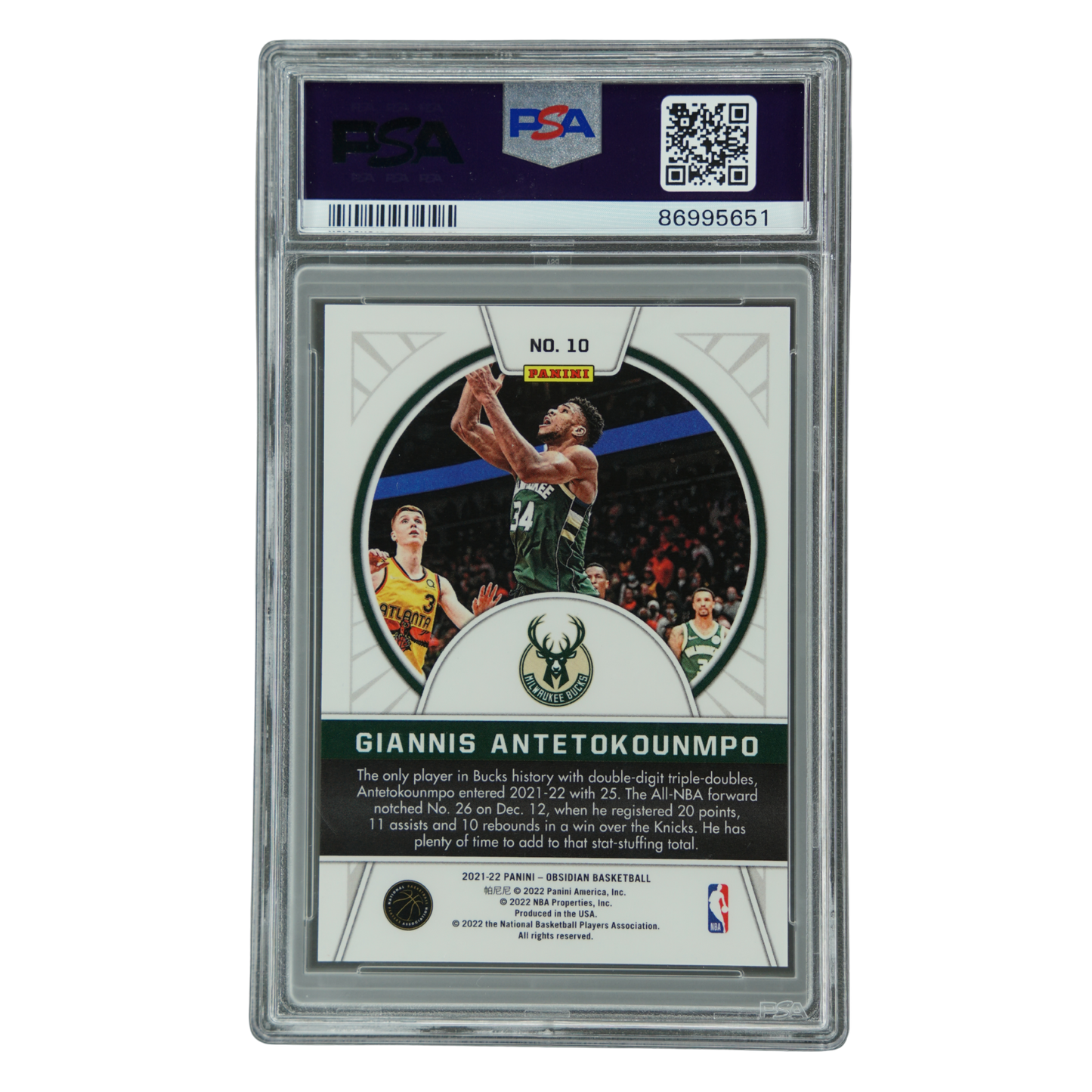 Giannis Antetokounmpo 2021 Obsidian Tunnel Vision Green Flood PSA 9 #10