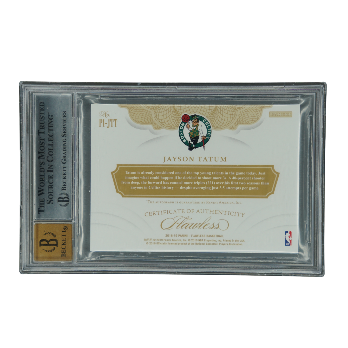 Jayson Tatum 2018 Flawless Premium Ink Auto Gold 6/10 BGS 9 #28