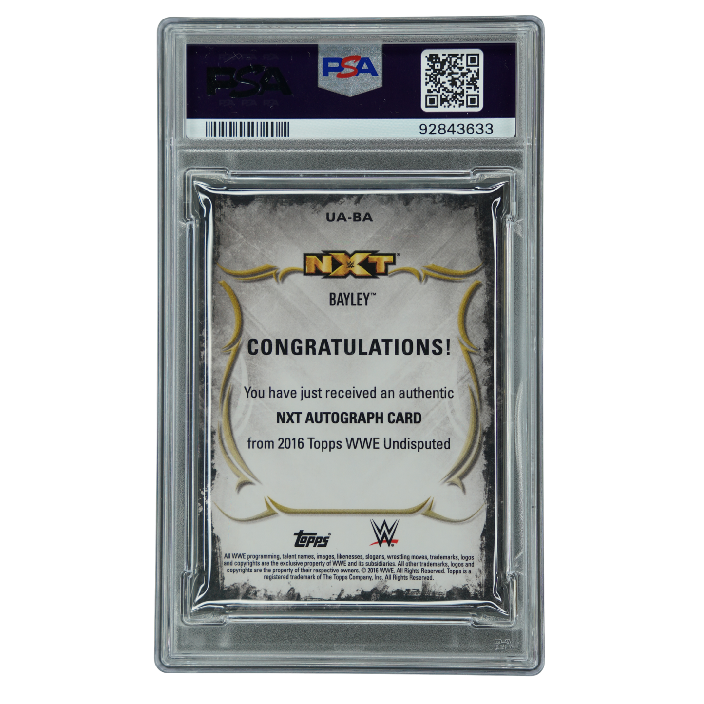 Bayley 2016 Undisputed NXT Autographs 281/299 PSA 8 #UA-BA