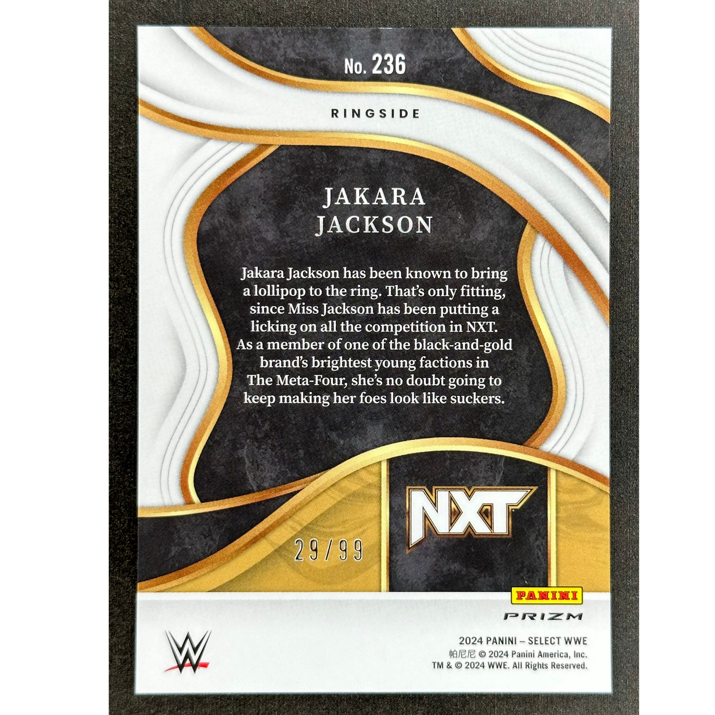 Jakara Jackson 2024 Select Ringside RC Rookie Card 29/99 #236