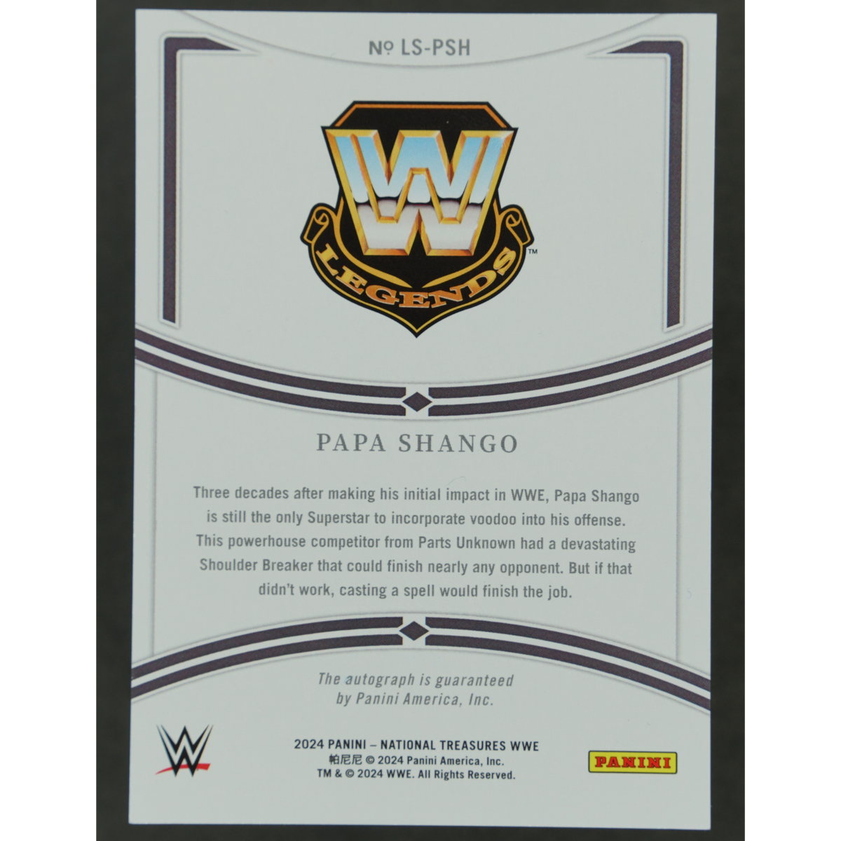 Papa Shango 2024 National Treasures Legendary Signatures 2/5 #LS-PSH