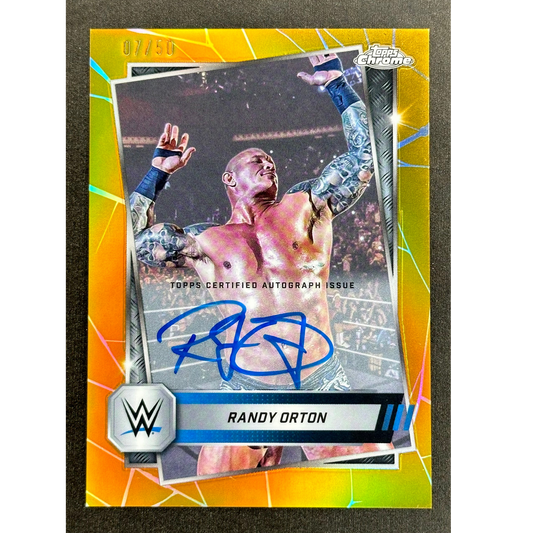 Randy Orton 2025 Chrome Gold Auto 7/50 #14