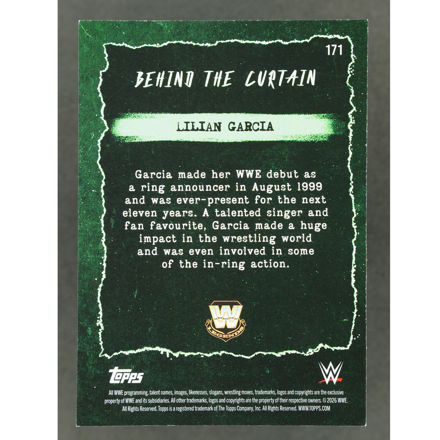 Lilian Garcia 2026 WWE Decades Behind the Curtain 80/99 #171