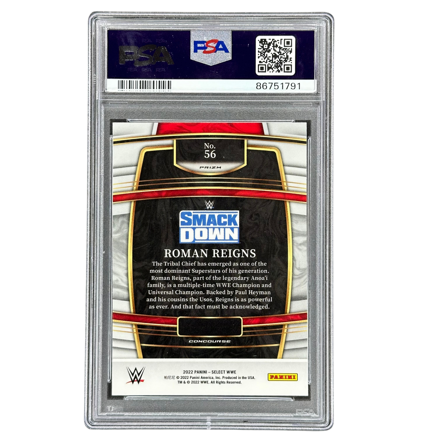 Roman Reigns 2022 Select Tiger PSA 10 #56