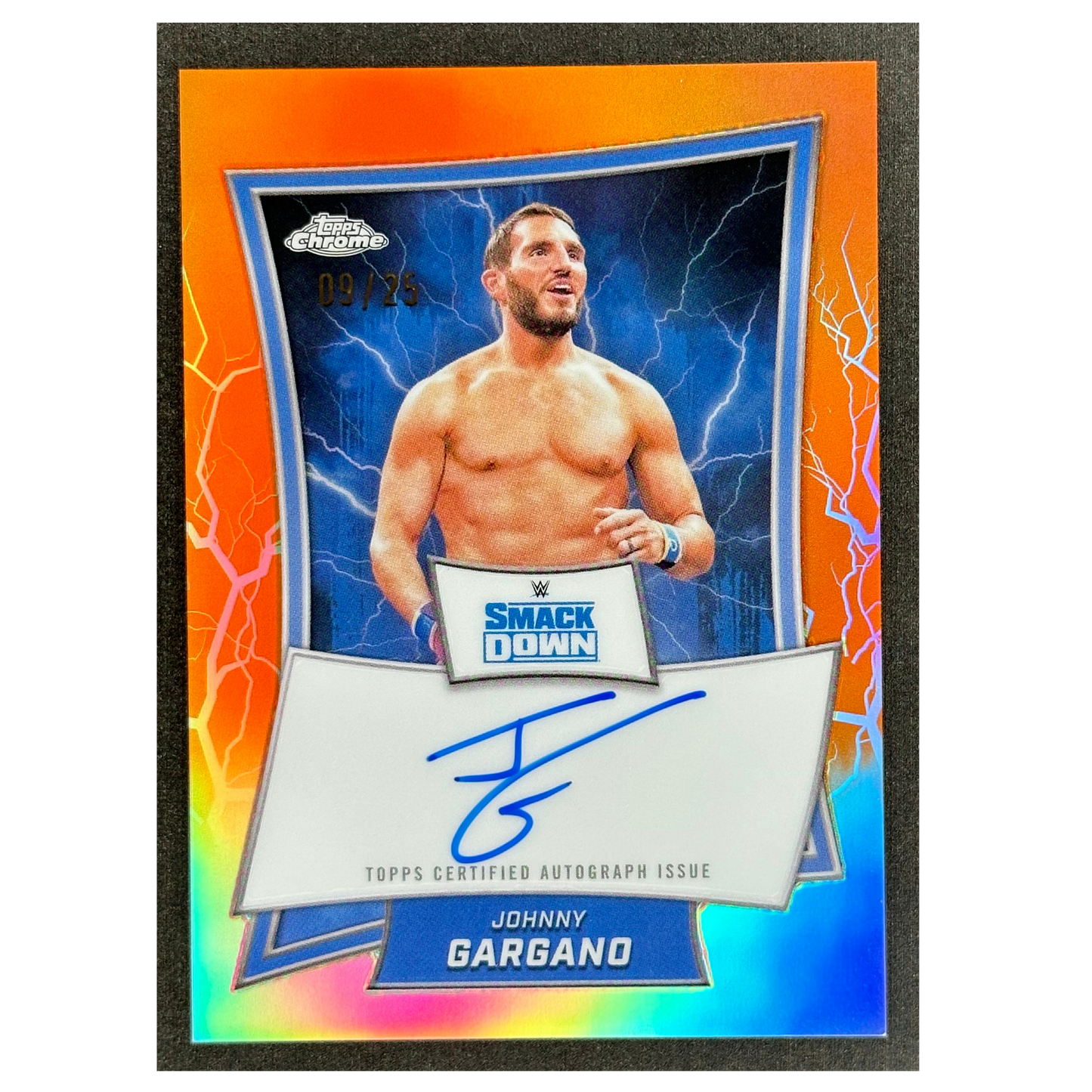 Johnny Gargano 2025 Chrome Blue Brand 9/25 Auto #BBA-JOH