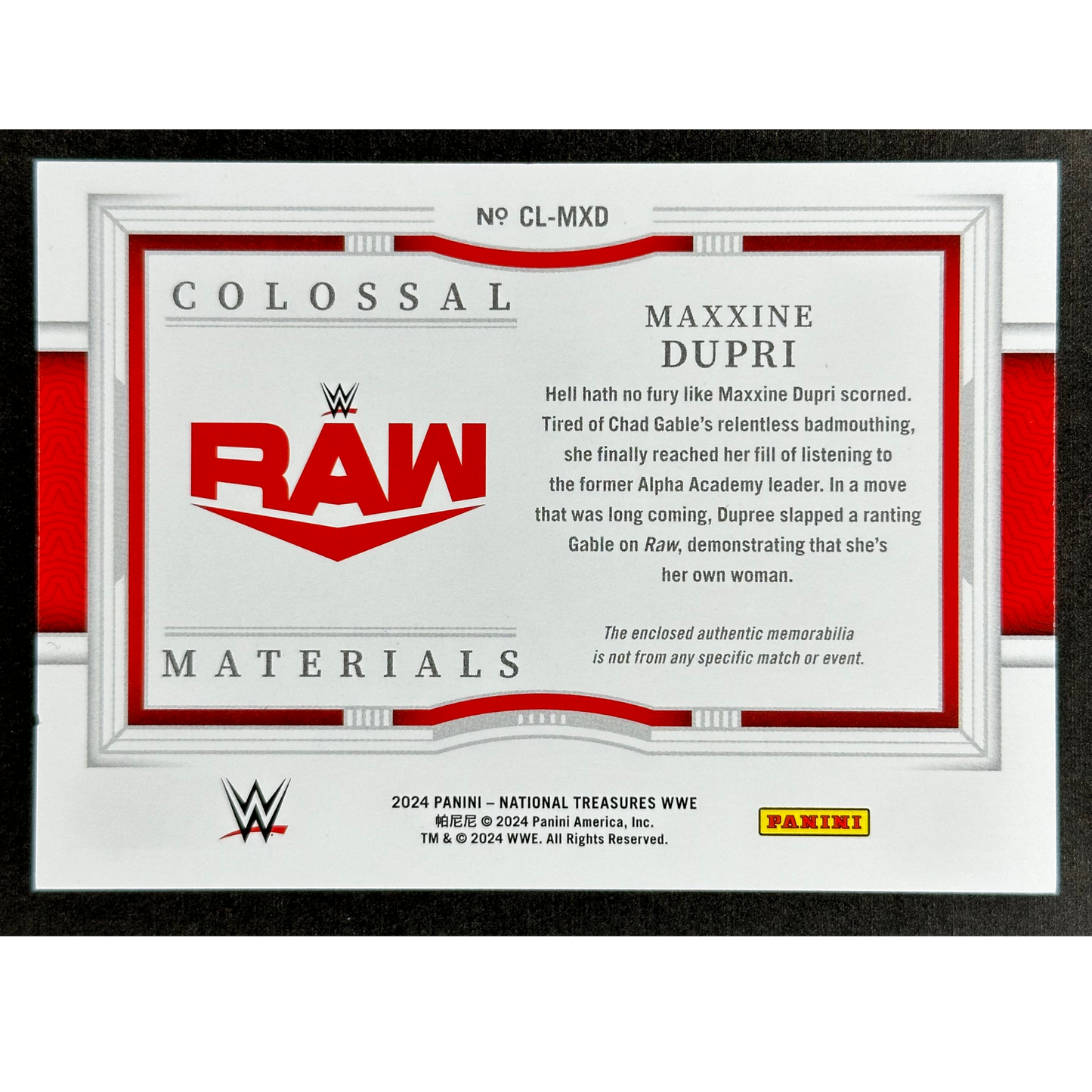 Maxxine Dupri 2024 National Treasures Colossal 36/99 #CL-MXD