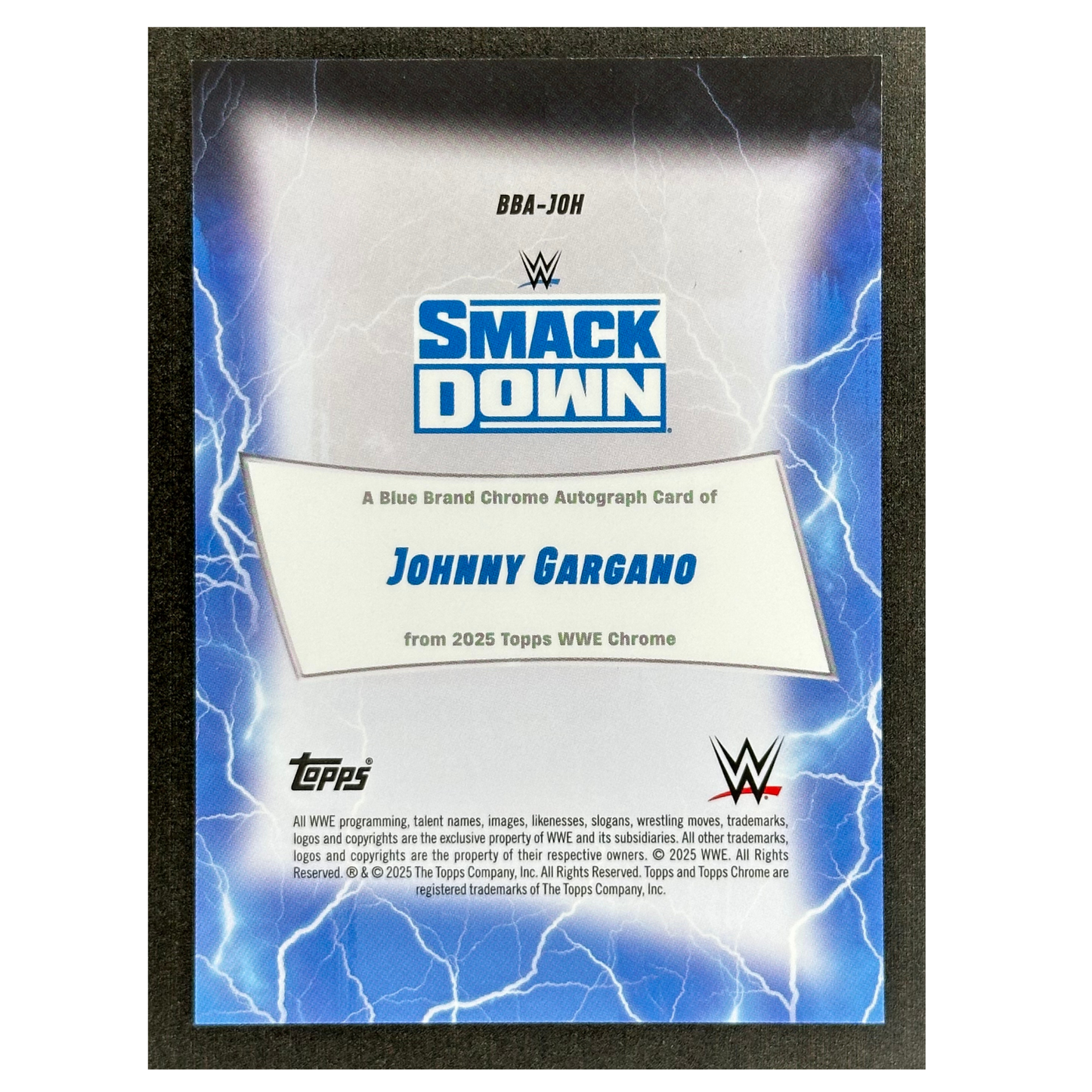 Johnny Gargano 2025 Chrome Blue Brand 9/25 Auto #BBA-JOH