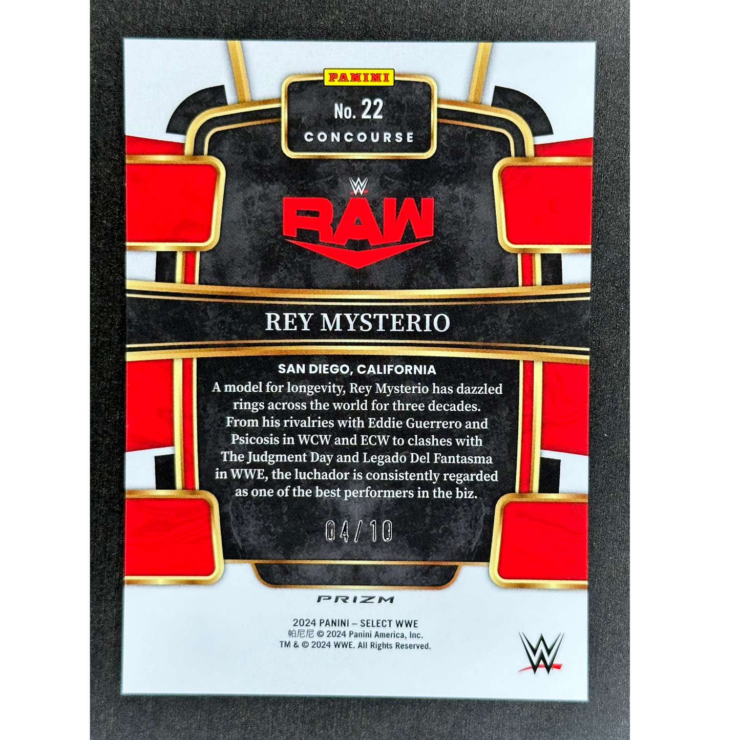 Rey Mysterio 2024 Select Gold Ice 4/10 #22