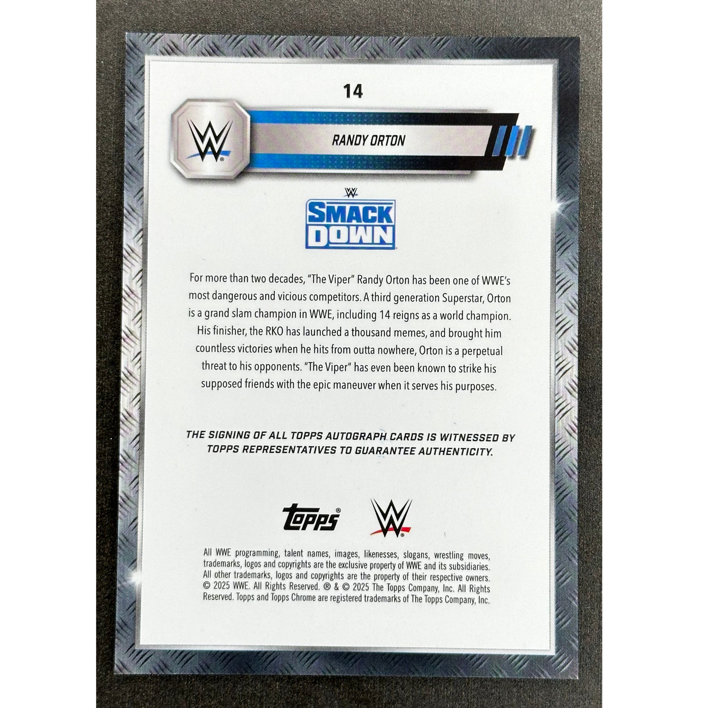 Randy Orton 2025 Chrome Gold Auto 7/50 #14
