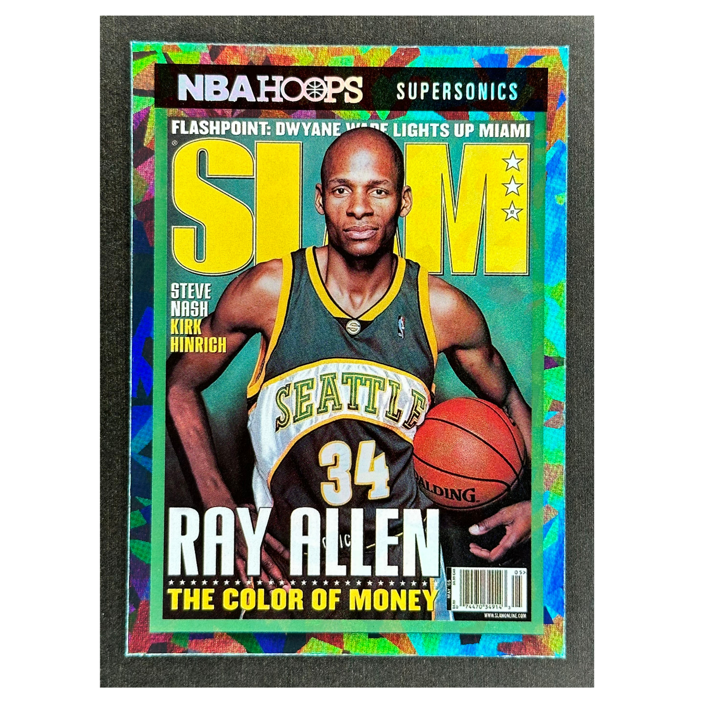 Ray Allen 2021 Hoops Slam Green Ice #87