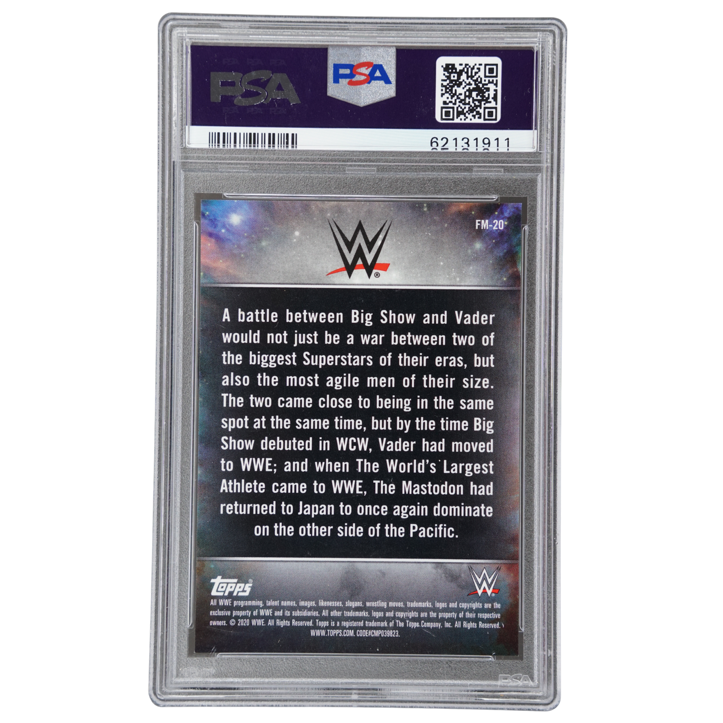 Vader vs Big Show 2020 Chrome Fantasy Matches 47/50 PSA 10 #FM20