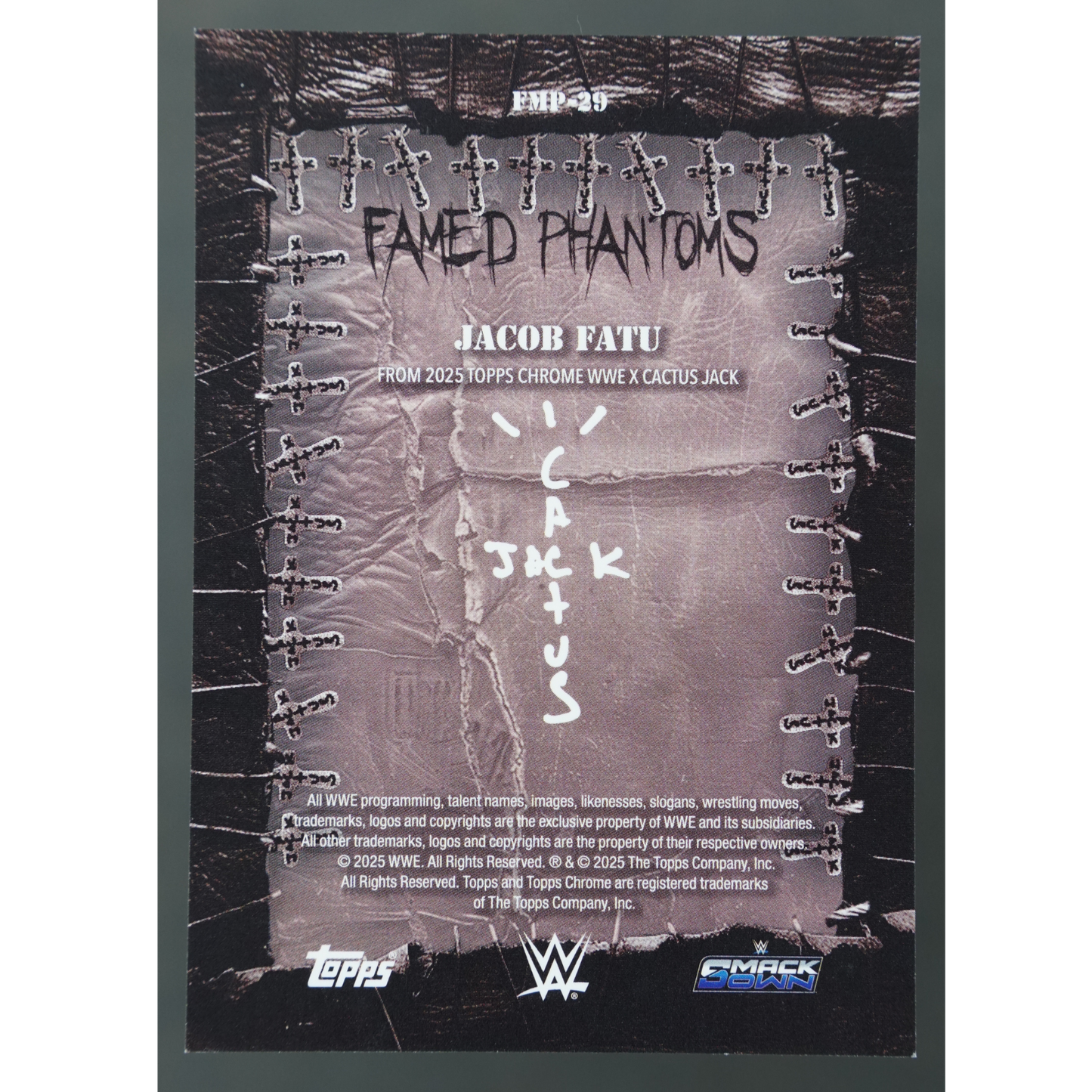 Jacob Fatu 2025 Cactus Jack Gold Famed Phantoms 39/50 #FMP-29