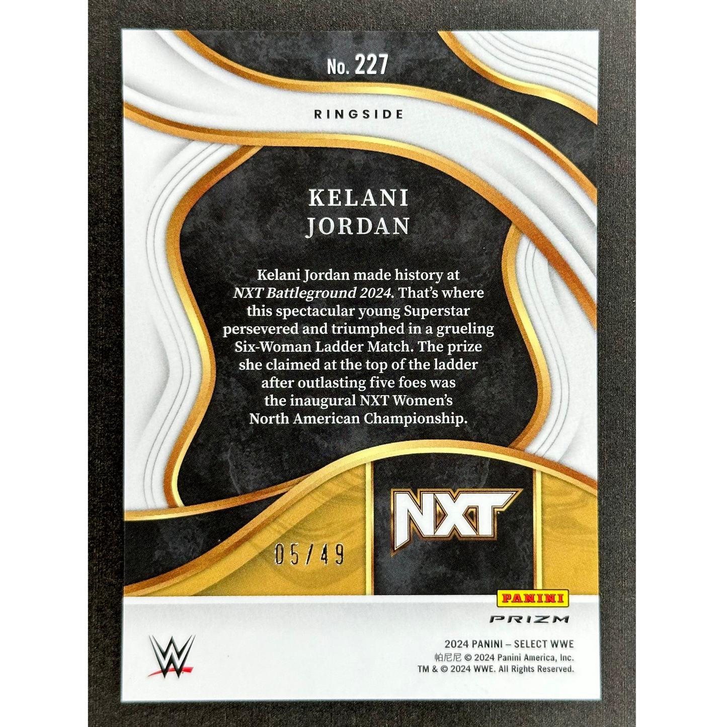 Kelani Jordan 2024 Select Ringside 5/49 #227
