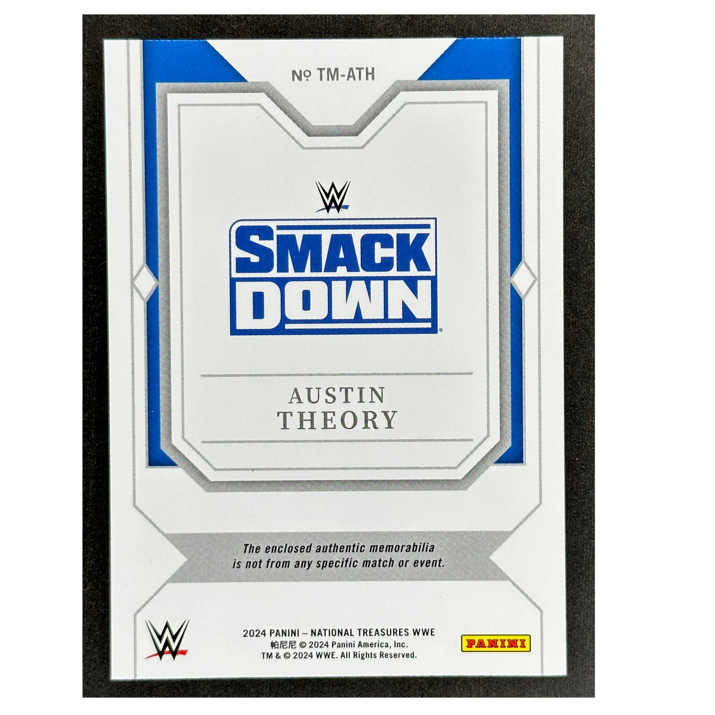 Austin Theory 2024 National Treasures Timeline Memorabilia 40/99 #TM-ATH