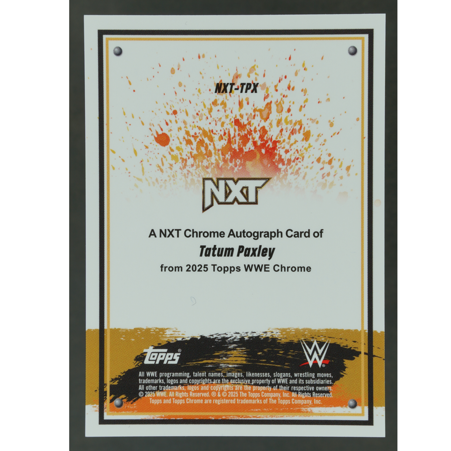 Tatum Paxley 2025 Chrome NXT Auto 15/50 #NXT-TPX