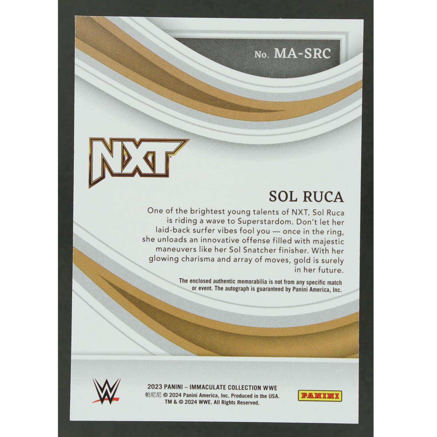 Sol Ruca 2023 Immaculate Memorabilia RC Auto 40/99 #MA-SRC